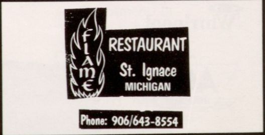 Mackinaw Pastie & Cookie Co (Flame Restaurant) - Old Yearbook Ad